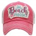 HITW  Vintage Distressed Ball Cap Hat Ladies Styles "BEACH PLEASE"  eb-19318192